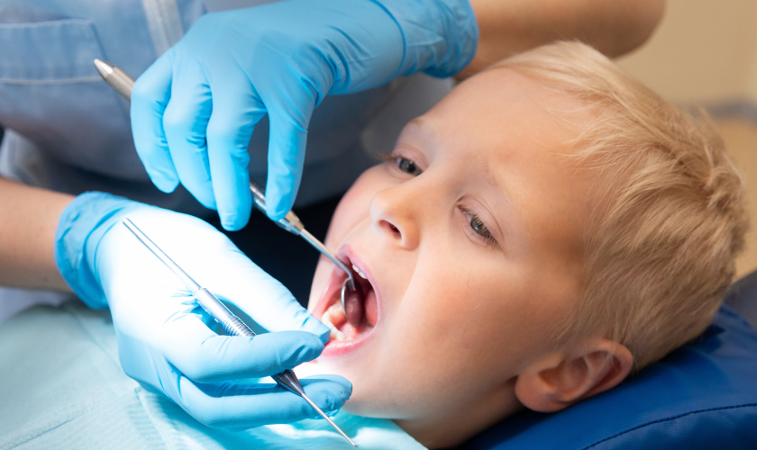 Young Little League player in Sparkill, NY in emergency dental care after a tooth injury